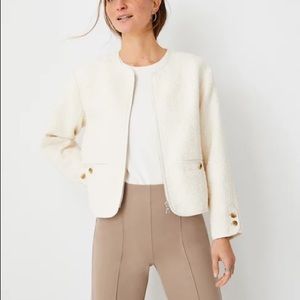 Ann Taylor Tweed Cardigan Jacket Petite Small NWT